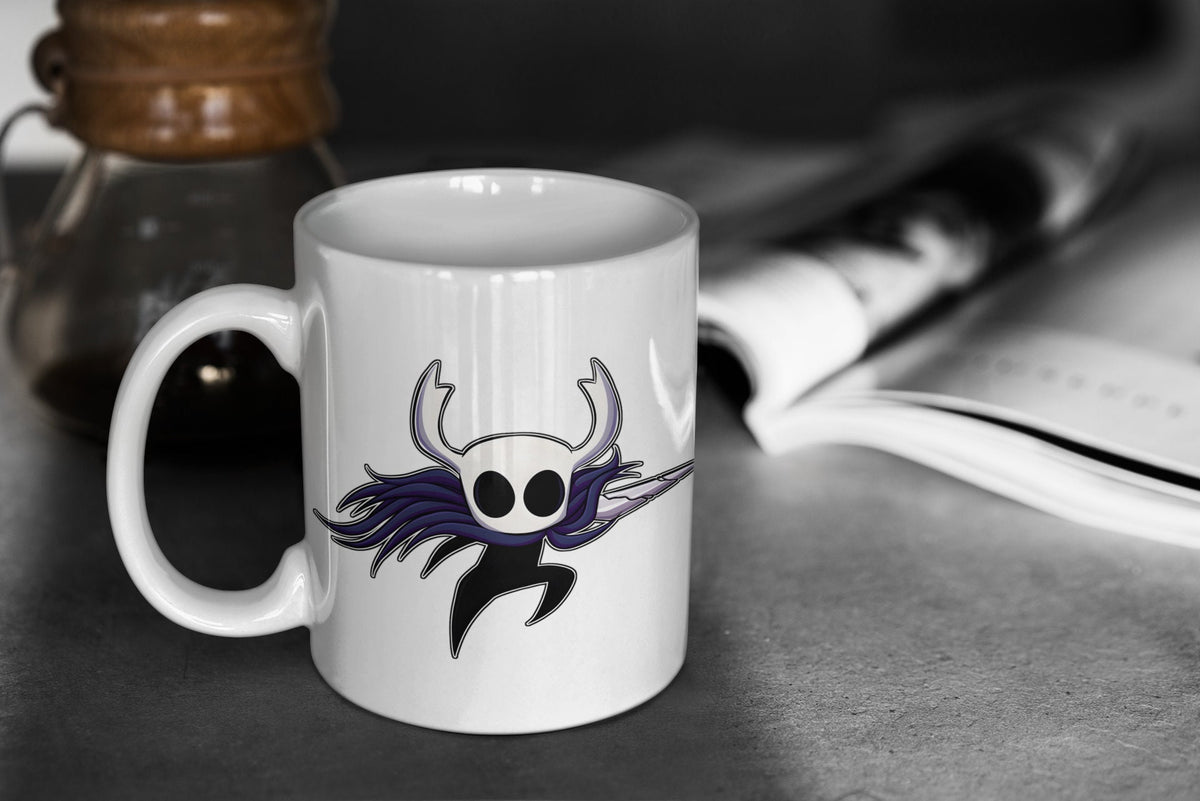 Hollow Knight Cute Chibi Knight 11oz White Glossy Mug Perfect Gift for Gamers and Hollow Knight Fans Graphic Tee – Soft Feel · Great Gift For Fans