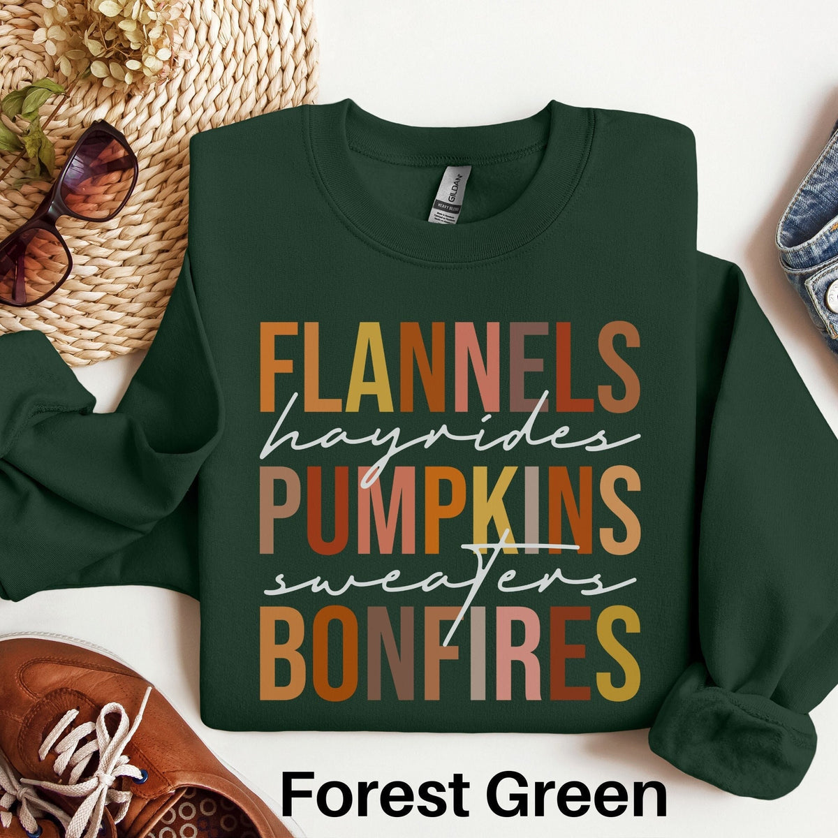 Fall Favorites Sweatshirt Autumn Sweater Autumn Favorites Cute Fall Shirt Fall Season Sweater Womens Fall Sweatshirt Fall Lover Gift Sweatshirt – Everyday Comfort · Perfect For Daily Wear