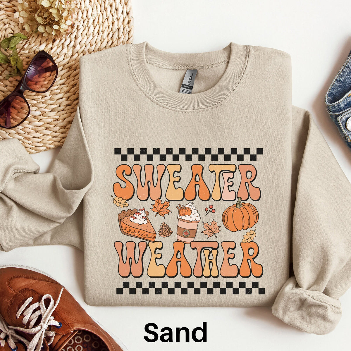 Sweater Weather Sweatshirt Autumn Sweater Autumn Favorites Cute Fall Shirt Fall Season Sweater Womens Fall Sweatshirt Fall Lover Gift Sweatshirt – Everyday Comfort · Trending Graphic Apparel