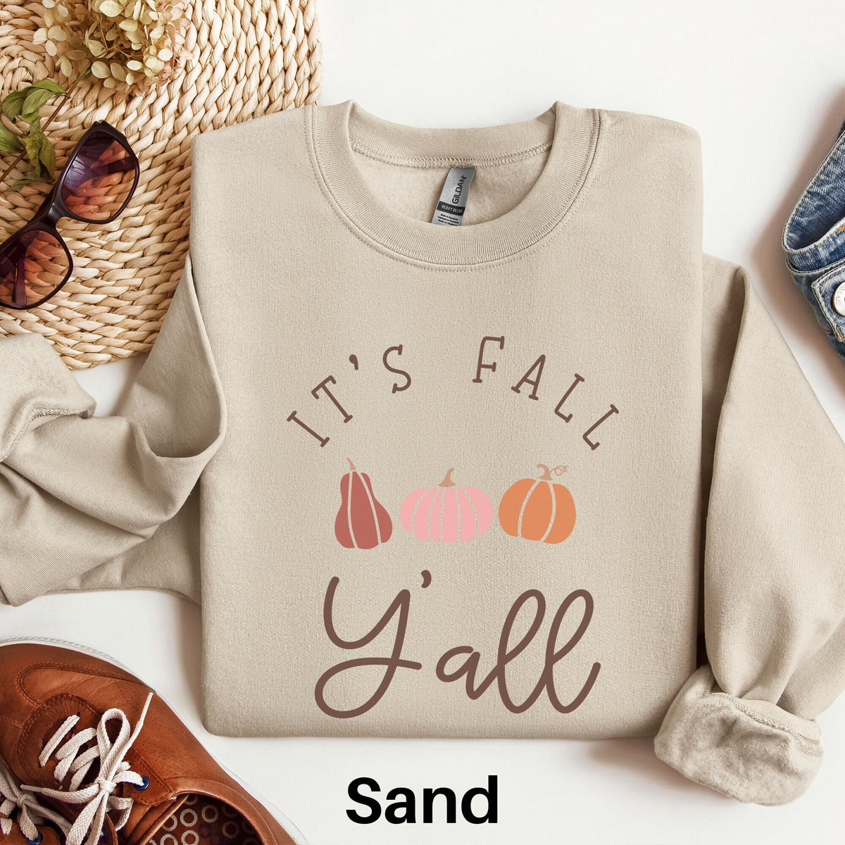 It39s Fall Y39all Sweatshirt Pumpkins Shirt Autumn Favorites Cute Fall Shirt Womens Fall Season Sweater Fall Lover Gift Fall Favorites Sweatshirt – Premium Graphic · Perfect For Daily Wear