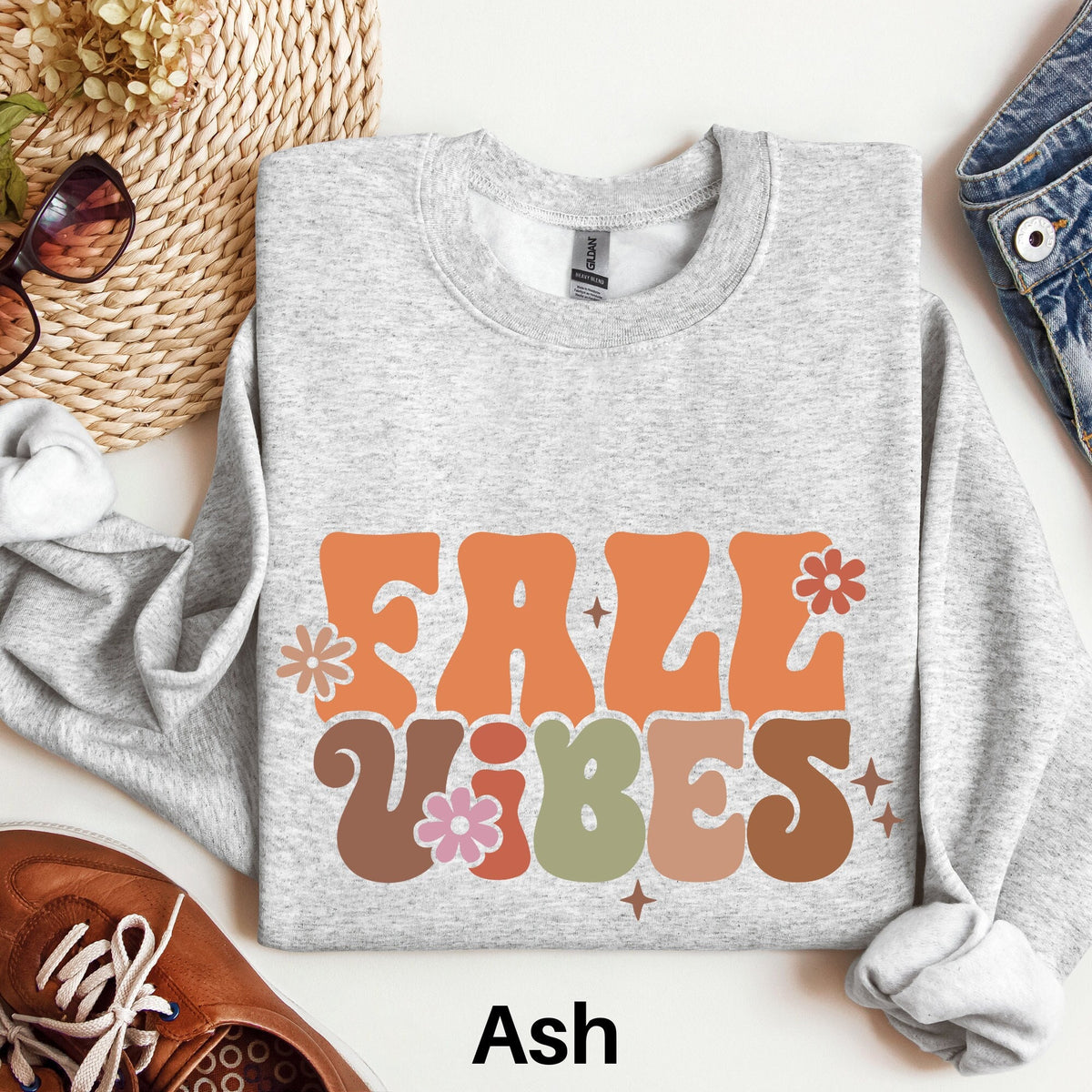 Fall Vibes Sweatshirt Fall Sweater Cute Fall Shirt Fall Season Sweater Womens Autumn Sweatshirt Fall Lover Gift Autumn Lover Gift Sweatshirt – Soft Feel · High-Quality Print