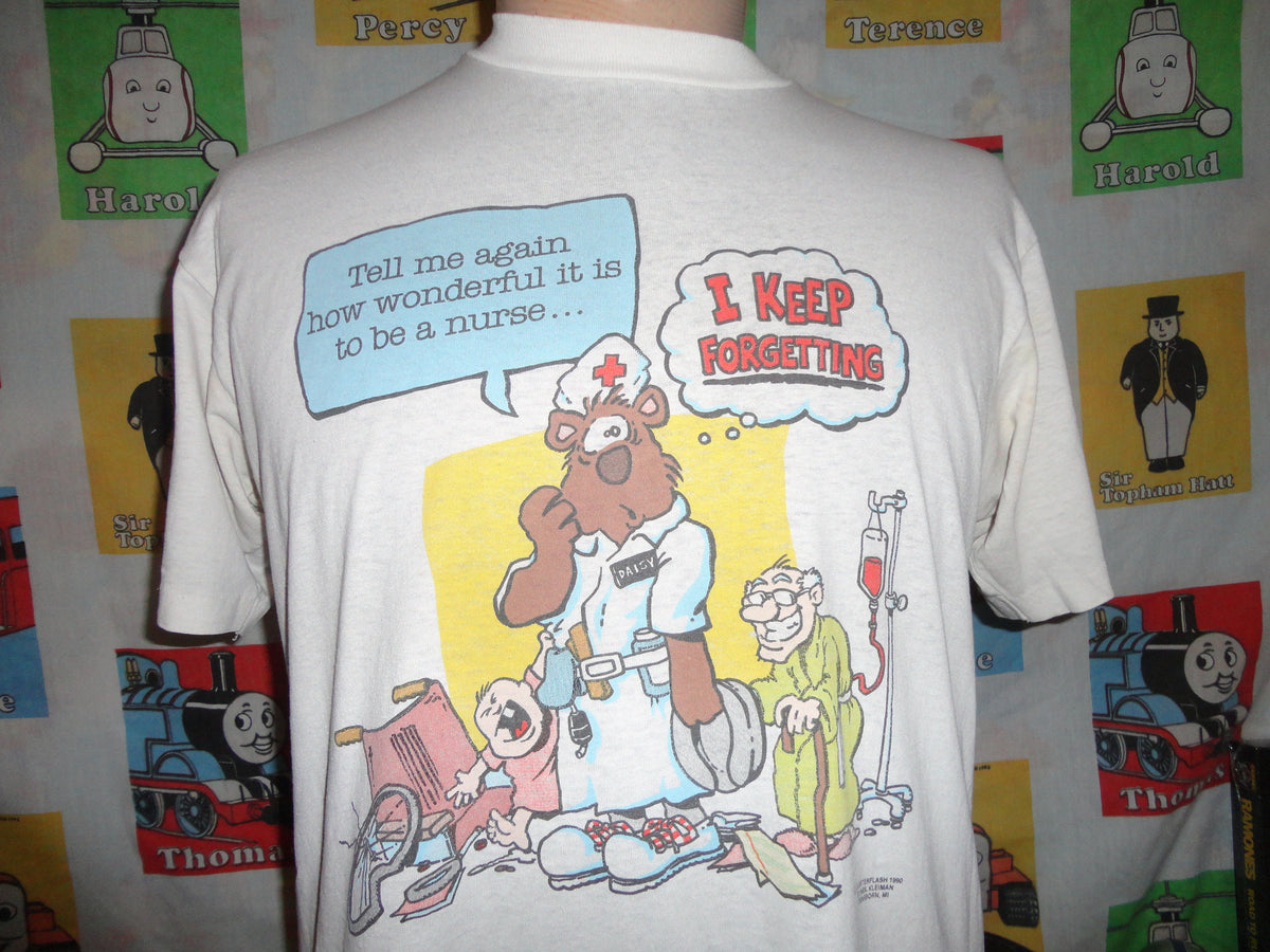 Vintage 9039s Tell Me Again How Wonderful it is to be a NurseForgetful Bear Nurse Funny T Shirt L Graphic Tee – Bold Style · Must-Have Style