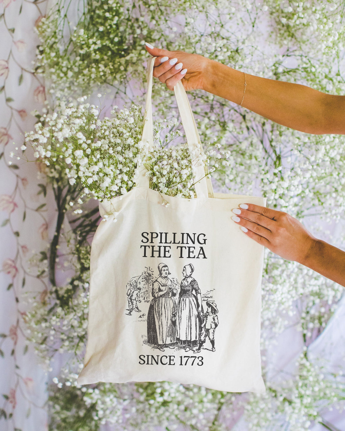 Funny History Tote Bag Spilling the Tea Since 1773 Cute American History Tote for History Professor Social Studies Teacher Appreciation Tote Bag – Everyday Comfort · Top Pick For Any Outfit