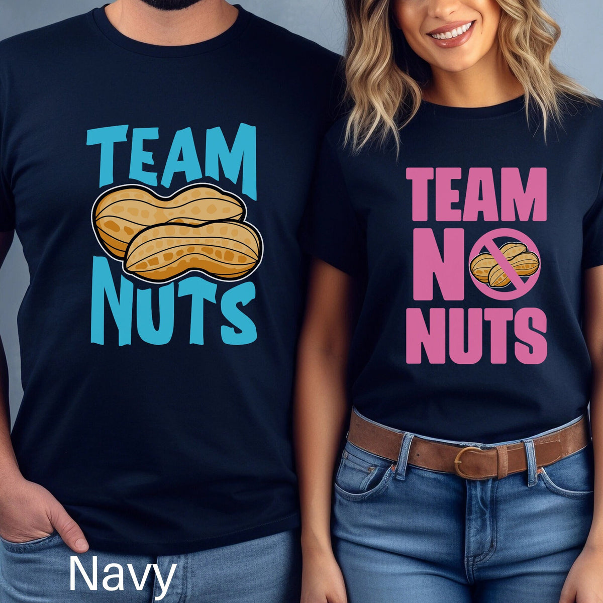 Team Nuts Team No Nuts Shirt Gender Reveal Party Shirt Pink or Blue Baby Announcement Shirt Team Boy Team Girl Gender Reveal Ideas Graphic Tee – Soft Feel · Must-Have Style