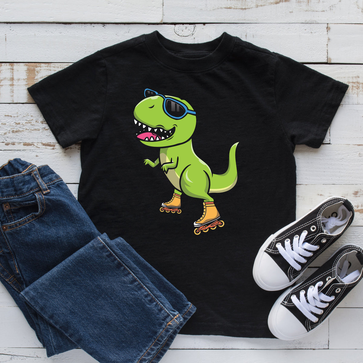 Dinosaur Rollerblade TShirt Hoodie Women39s Tee Kids Tee Toddler Tee Long Sleeve Tank Top Sweatshirt Hoodie – Easygoing Wear · Must-Have Style