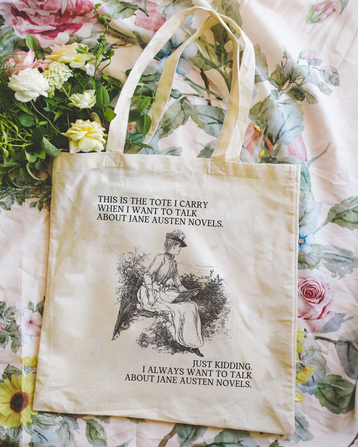 Silly Jane Austen Tote Bag for Romance Reader Funny Historical Romance Tote Bag for Bookworm Aspirating Romance Writer Literature Teacher Tote Bag – Aesthetic Look · Great Gift For Fans