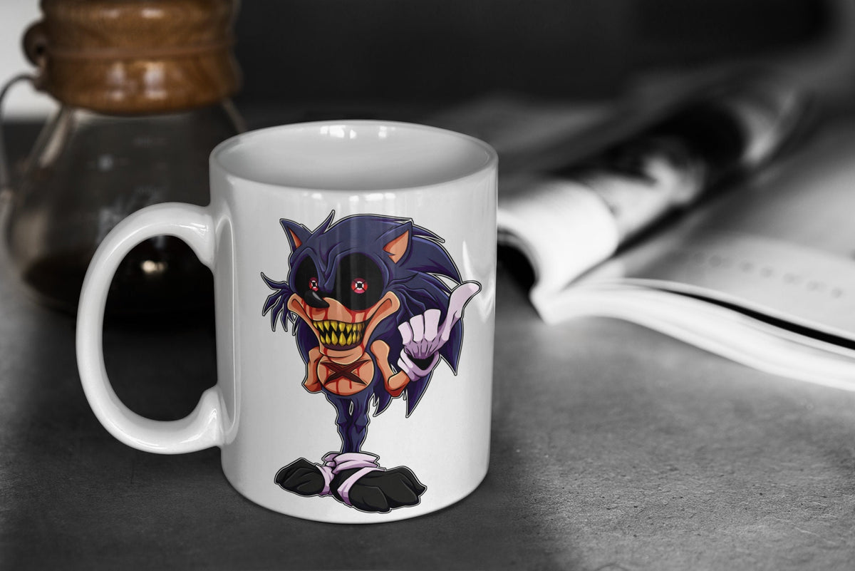 Sonic The Hedgehog Lord X Creepypasta Scary 11oz White Glossy Mug Perfect Gift for Gamers and Creepypasta Fans Graphic Tee – Easygoing Wear · Top Pick For Any Outfit