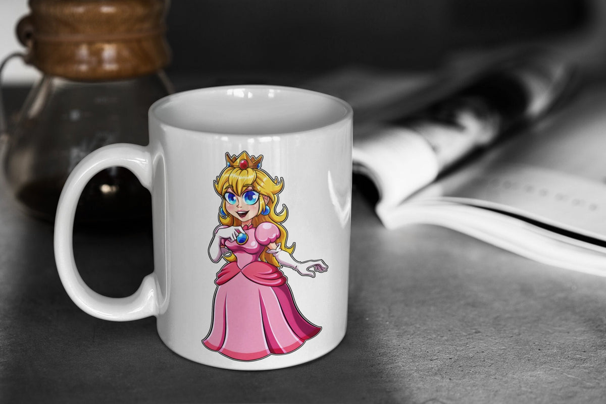 Super Mario Cute Princess Peach 11oz White Glossy Mug Perfect Gift for Gamers and Princess Peach Fans Graphic Tee – Everyday Comfort · Must-Have Style