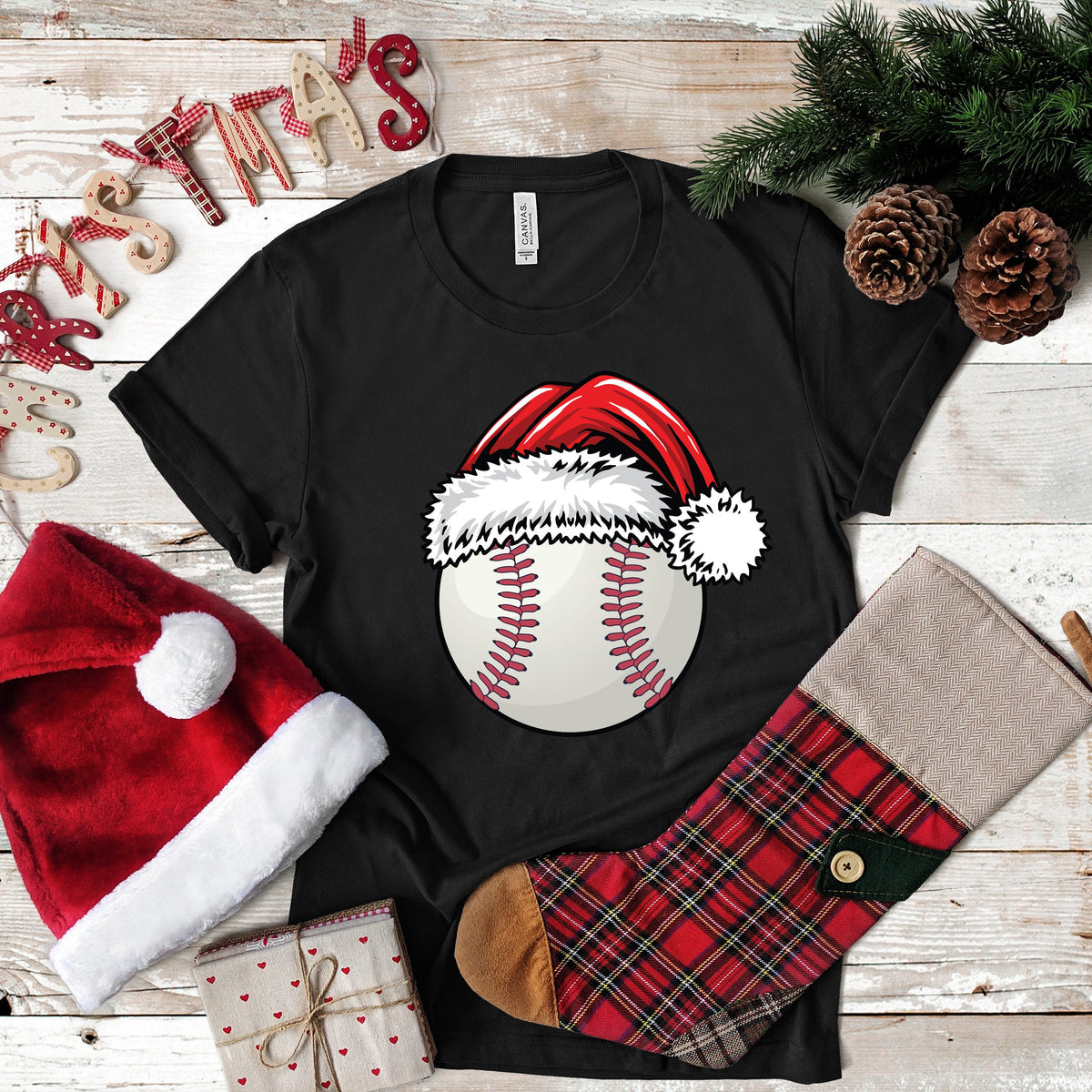 Baseball Christmas TShirt Santa Hat Design Hoodies Men39s Tees Long Sleeve Tank Sweatshirts Kids Wear Hoodie – Cozy Vibes · Must-Have Style