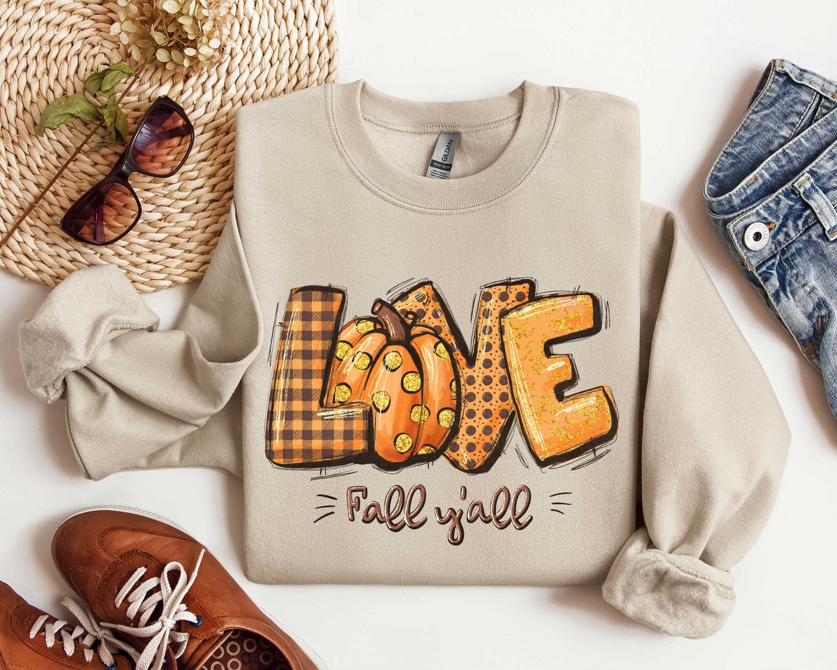 Love Fall Y39All Sweatshirt Halloween Sweatshirt ThanksgivingHello Pumpkin Fall Vibes Halloween Vibes Family Thanksgiving Sweatshir Sweatshirt – Everyday Comfort · Trending Graphic Apparel