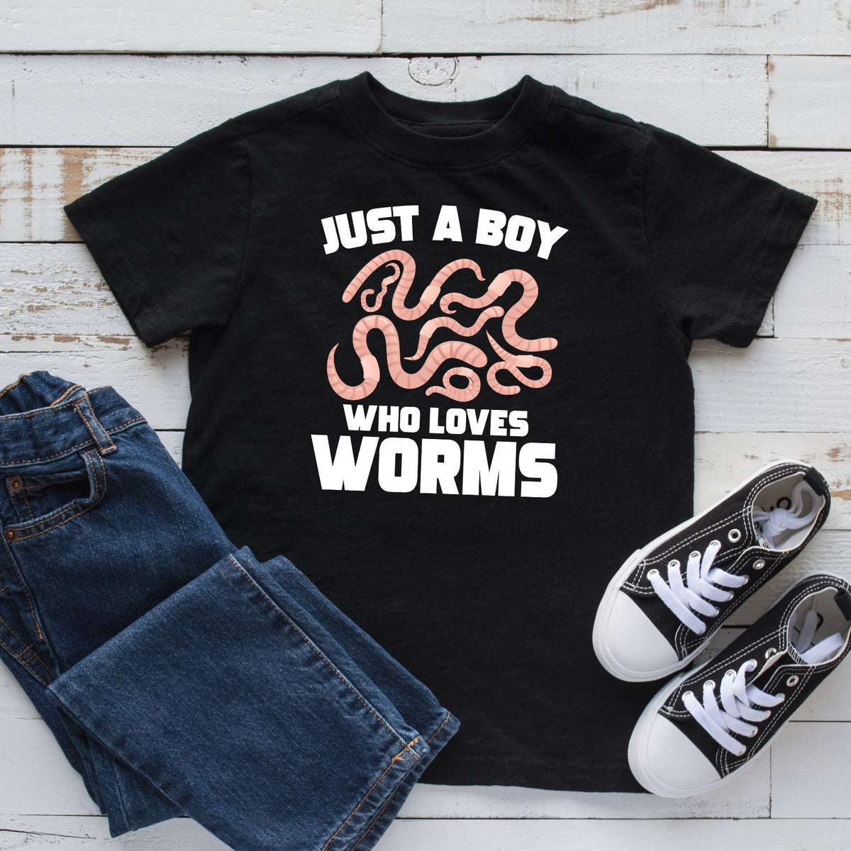 Just A Boy Who Likes Worms TShirt Kids Tee Toddler Shirt Worm Lover Boys Apparel Graphic Tee – Fan Favorite · Great Gift For Fans