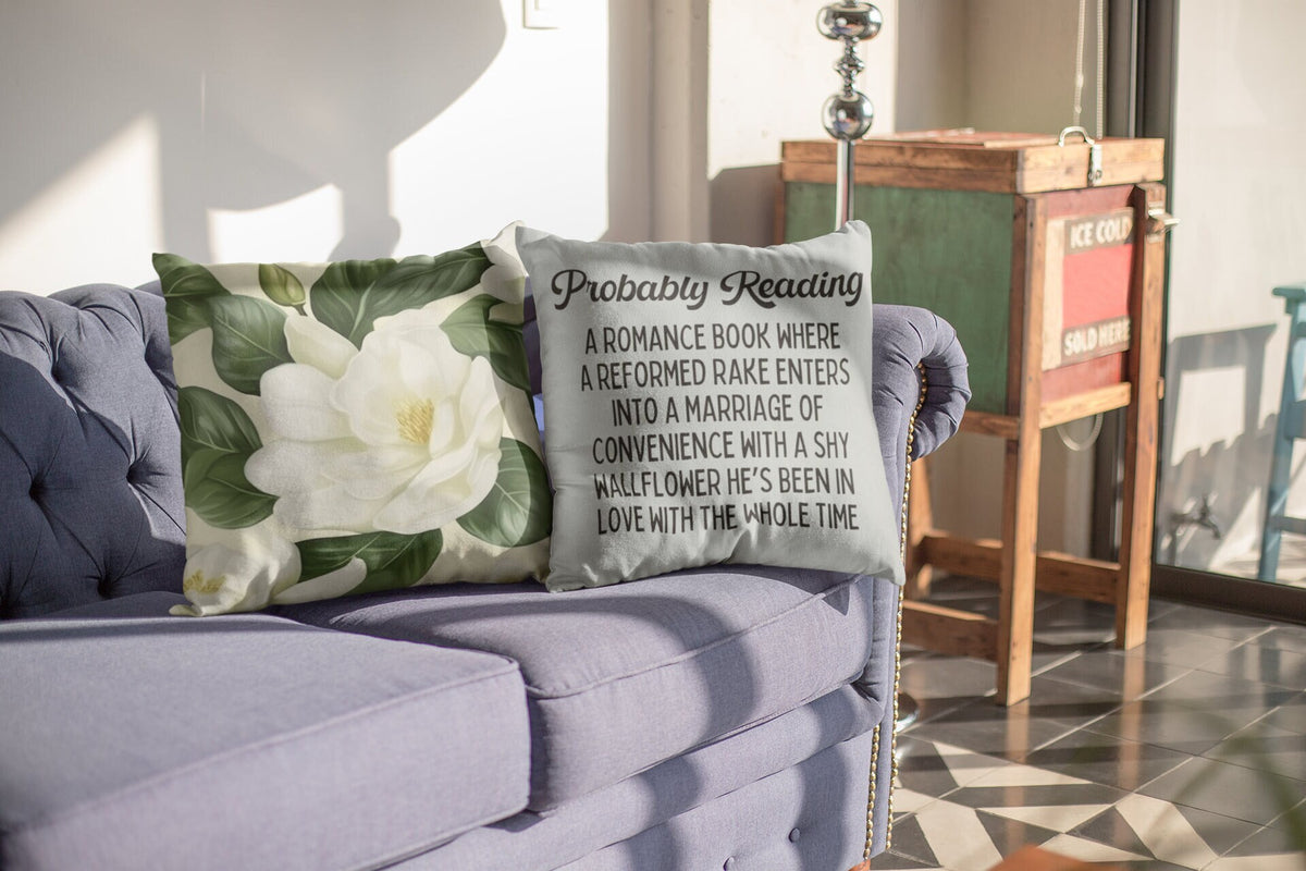 Funny Book Lover Pillow for Romance Reader Historical Fiction Decor for Library Romance Tropes Marriage of Convenience Gift for Bookworm Graphic Tee – Warm & Stylish · Trending Graphic Apparel