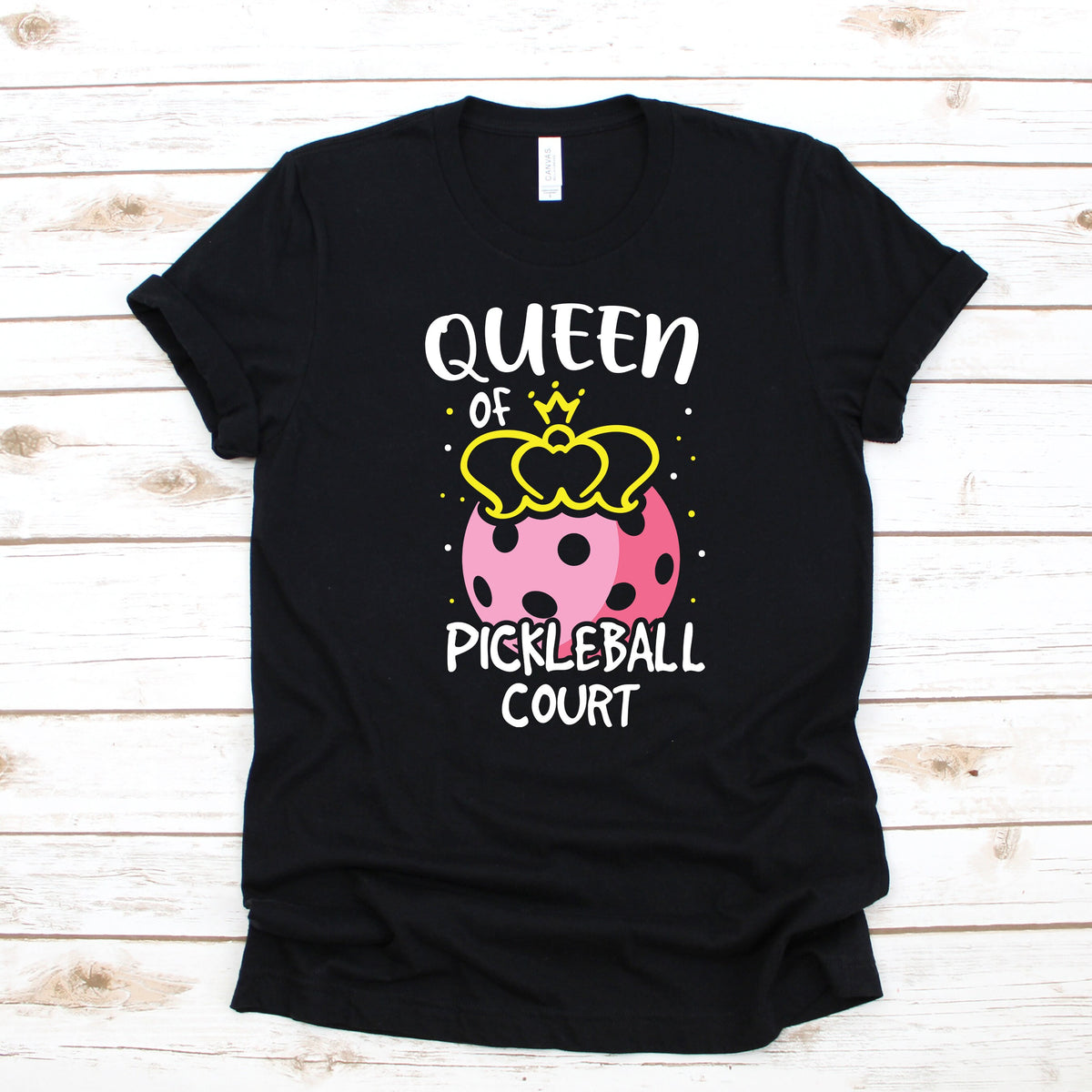Queen of Pickleball Court TShirt Court Ruler Tee Sporty Long Sleeve Game Champion Hoodie Paddle Player Tank Top Hoodie – Cozy Vibes · High-Quality Print