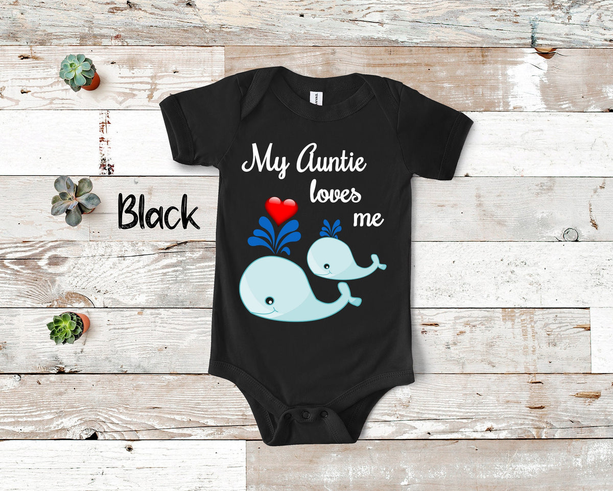 Auntie Loves Me Cute Name Whale Baby Bodysuit Tshirt or Toddler Shirt Special Aunt Gift or Pregnancy Reveal Announcement Graphic Tee – Bold Style · Top Pick For Any Outfit