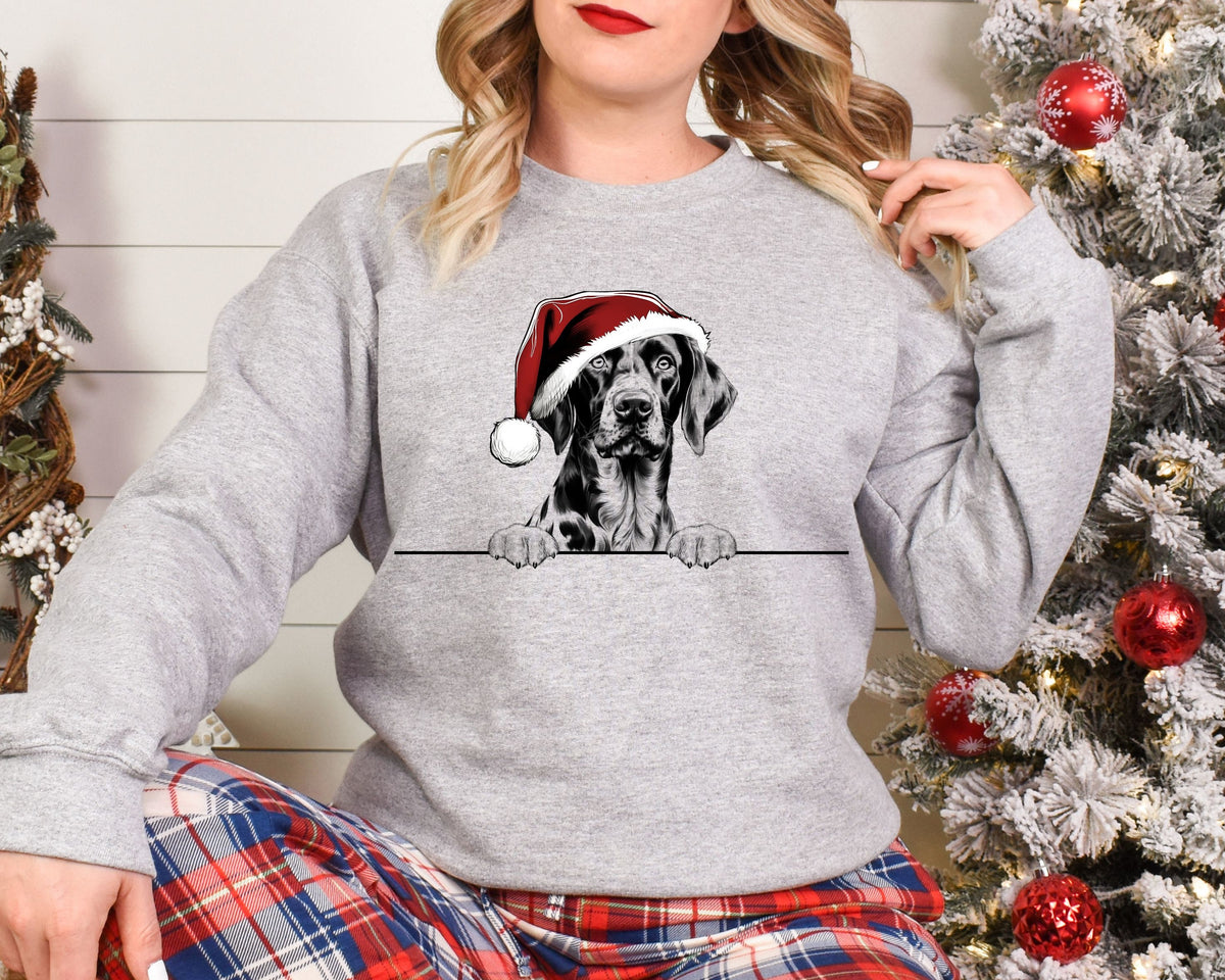 Xmas Sweatshirt German Shorthaired Pointer Dog Christmas Sweater Xmas Jumper Day Santa Hat For Men Women Kids Sweatshirt – Bold Style · Perfect For Daily Wear