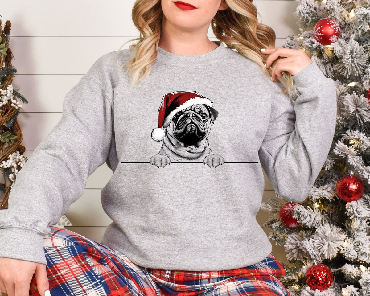 Xmas Sweatshirt Pug Dog Christmas Sweater Xmas Jumper Day Santa Hat For Men Women Kids Sweatshirt – Fan Favorite · Top Pick For Any Outfit