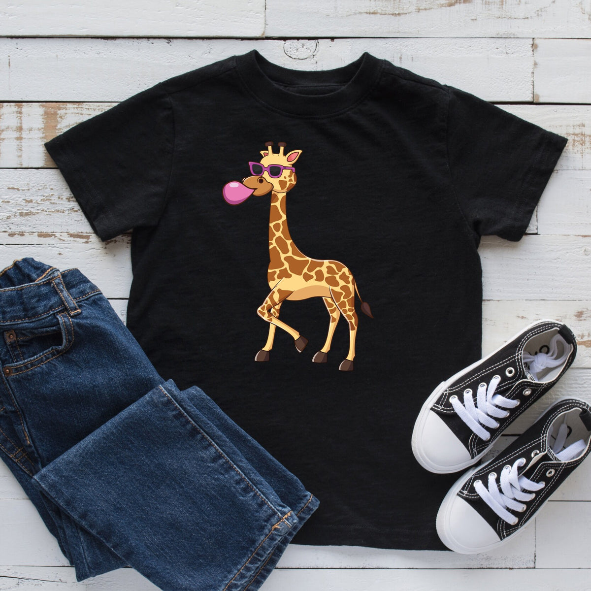 Giraffe Bubblegum TShirt Kids Cute Giraffe Tee Toddler Bubblegum Shirt Baby Bodysuit Children39s Hoodie Hoodie – Soft Feel · Perfect For Daily Wear