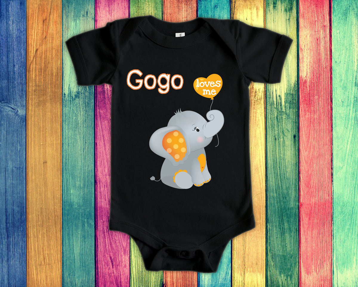 Gogo Loves Me Cute Grandma Name Elephant Baby Bodysuit Tshirt or Toddler Shirt South African Zulu Grandmother Gift or Pregnancy Reveal Graphic Tee – Fan Favorite · Great Gift For Fans