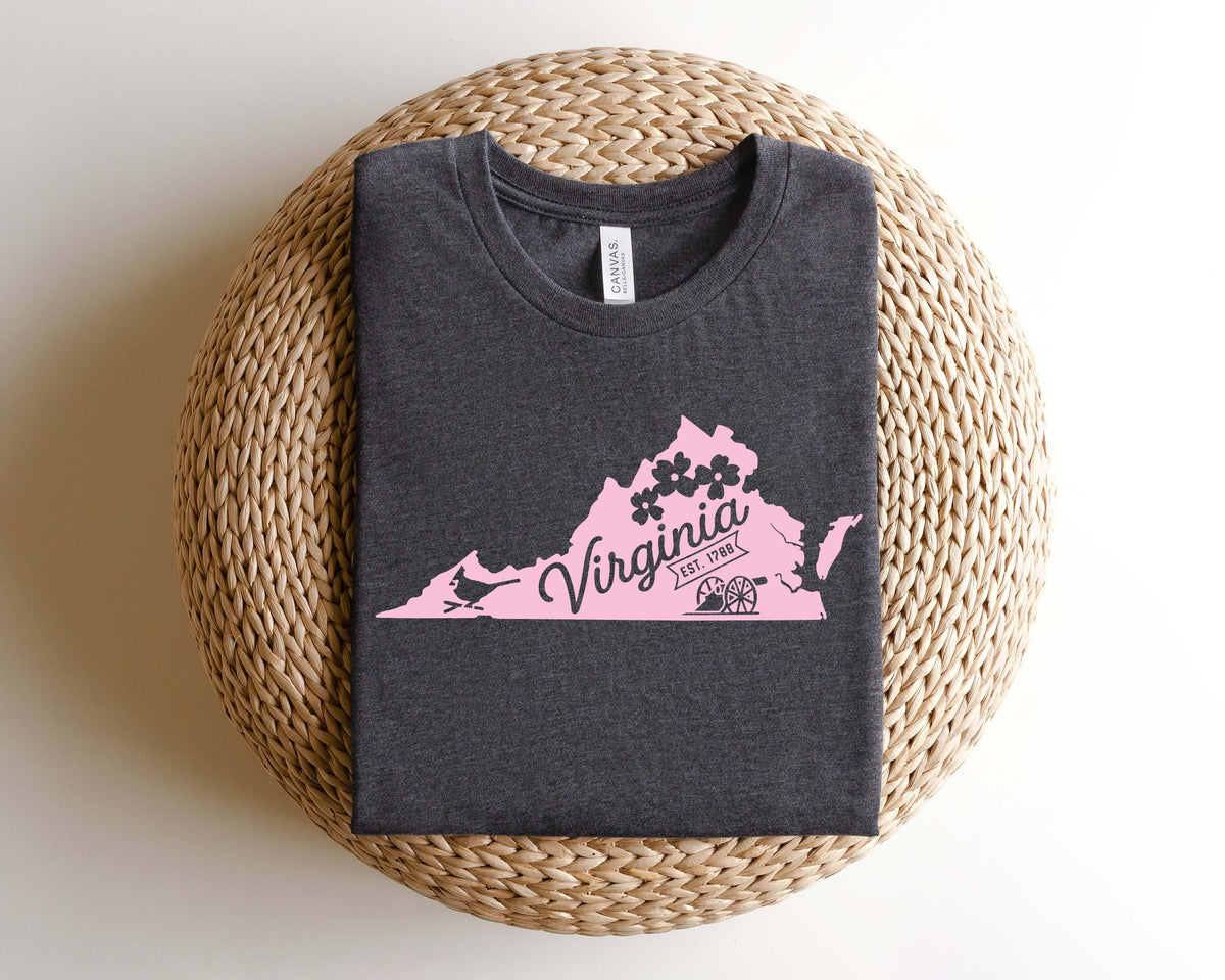 Virginia Shirt Virginia Map Shirt Virginia State Shirt Virginia State Map Shirt Virginia Apparel Virginia GiftVirginia Lover Shirt Graphic Tee – Premium Graphic · Great Gift For Fans