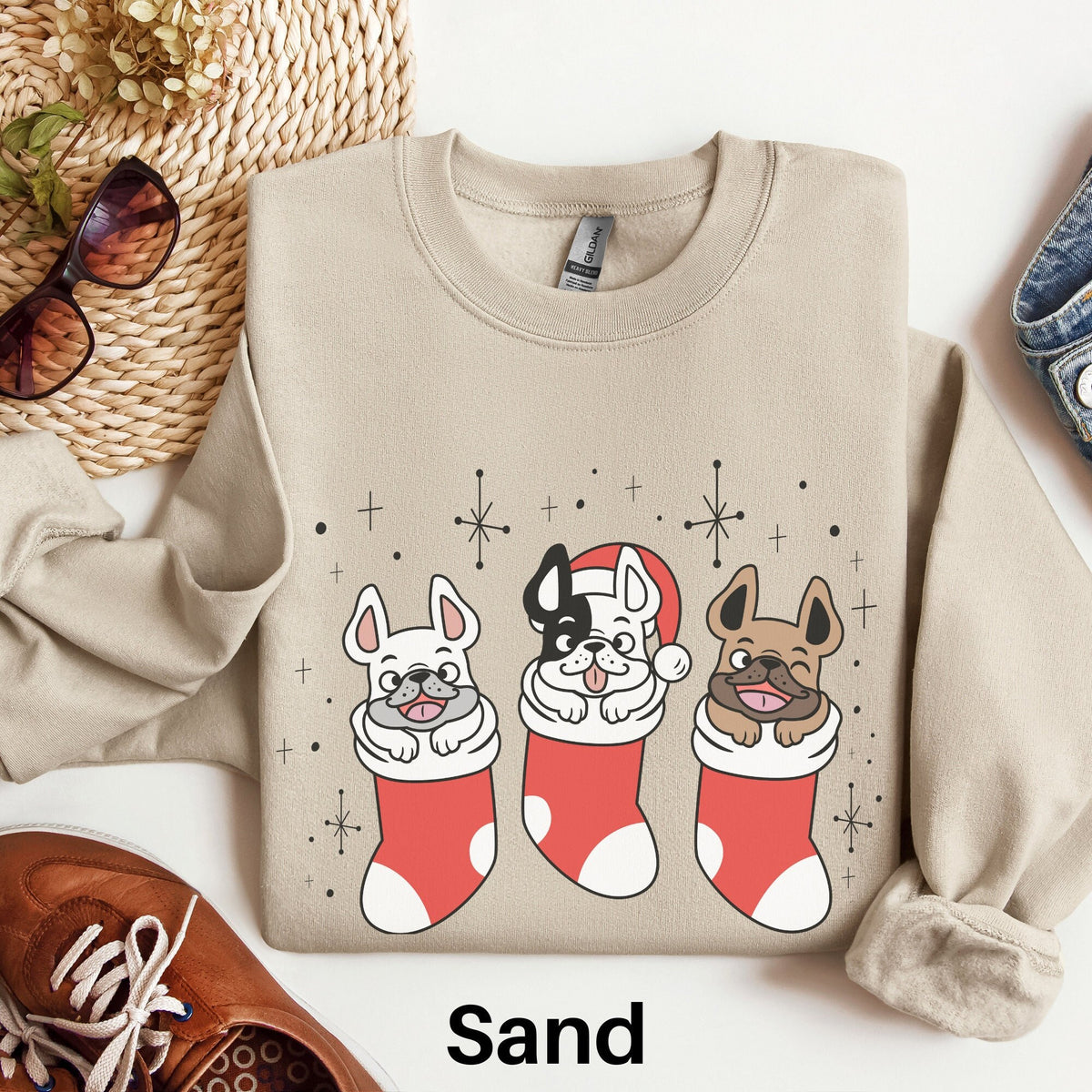 French Bulldog Sweatshirt Frenchie Christmas Sweater Bulldog Christmas Shirt Dog Lover Gift Frenchie Mom Shirt French Bulldog Gift Sweatshirt – Easygoing Wear · Top Pick For Any Outfit