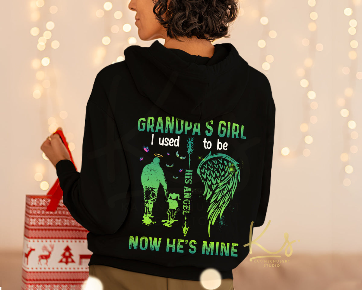 Grandpas Girl I Used To Be His Angel Now Hes Mine Miss Grandpa Hoodie Miss Daddy Grandpa Angel Memorial Shirt Family Remember Gifts Hoodie – Fan Favorite · Perfect For Daily Wear