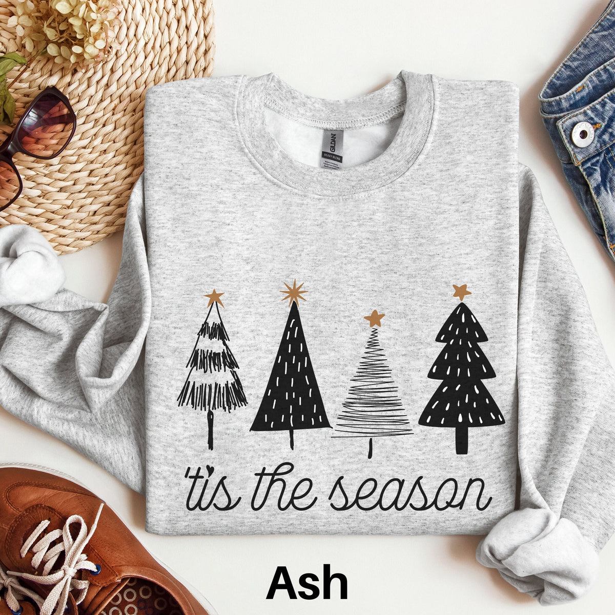 Christmas Tree Sweatshirt Winter Sweater with Trees Holiday Sweatshirt Tis the Season Sweater Crewneck Holiday Sweatshirt Trees Shirt Sweatshirt – Warm & Stylish · Top Pick For Any Outfit