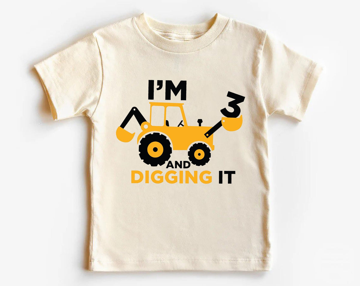 Construction Birthday Shirt Excavator Toddler Tee Construction Birthday Party Shirt Gift for Toddler Boy 3rd Birthday Toddler Shirt Graphic Tee – Premium Graphic · Must-Have Style