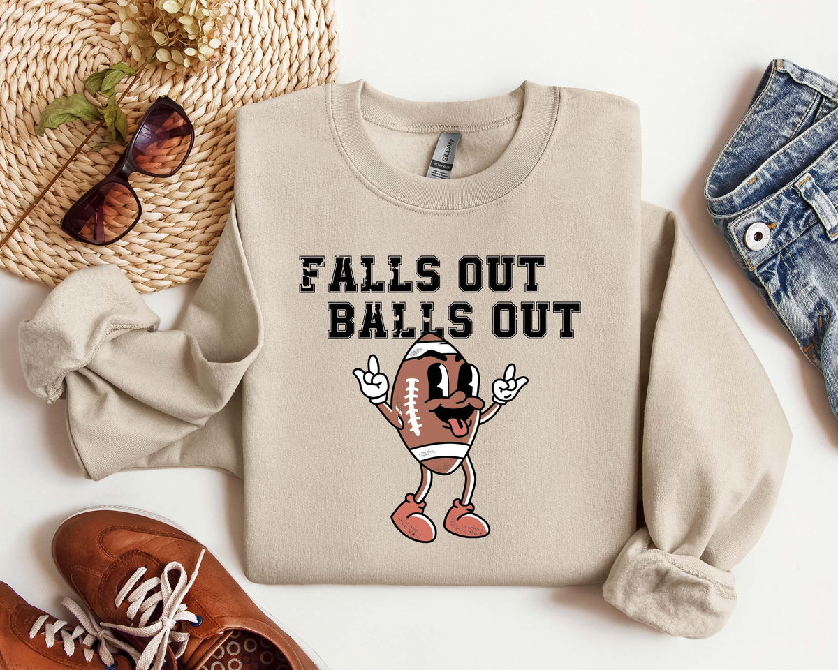 Falls Out Balls Out Hoodie Cute Fall Sweatshirt Tis The Season Hoodie Football Season Sweatshirt Football HoodieGame Day Sweatshirt Hoodie – Fan Favorite · Perfect For Daily Wear