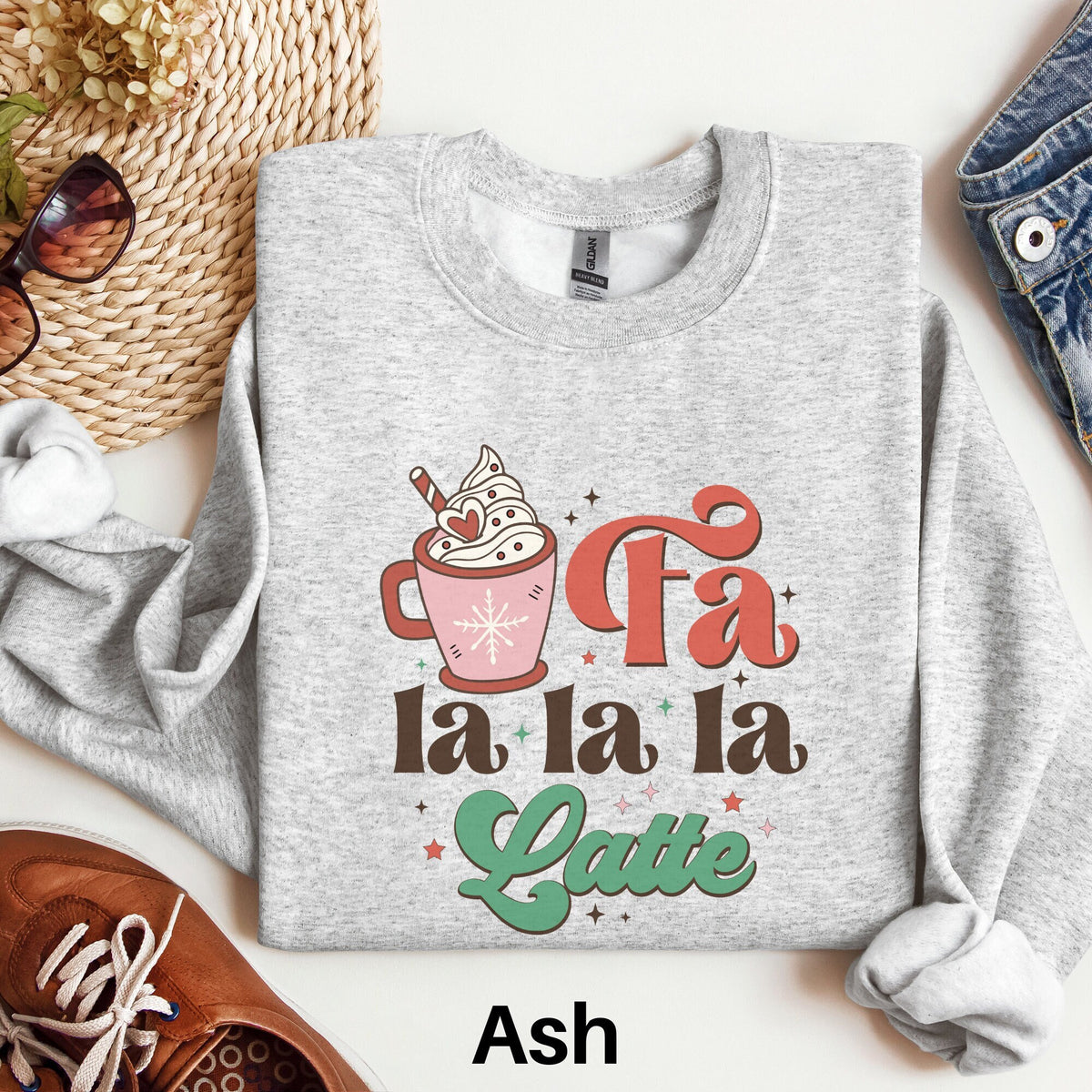 Latte Coffee Christmas Sweatshirt Coffee Lover Sweater Retro Christmas Shirt Holiday Sweatshirt Crewneck Sweater Cute Christmas Shirt Sweatshirt – Easygoing Wear · Must-Have Style