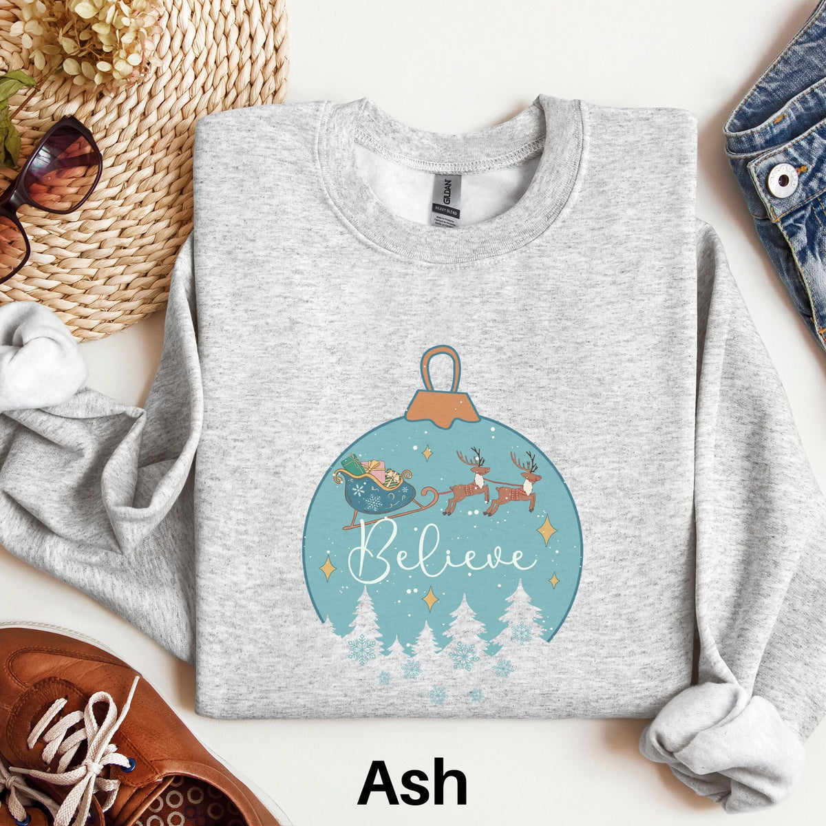 Believe Santa Claus Sweatshirt Blue Christmas Sweater Winter Season Sweater Christmas Sweater Retro Christmas Shirt Holiday Sweater Sweatshirt – Cozy Vibes · Trending Graphic Apparel
