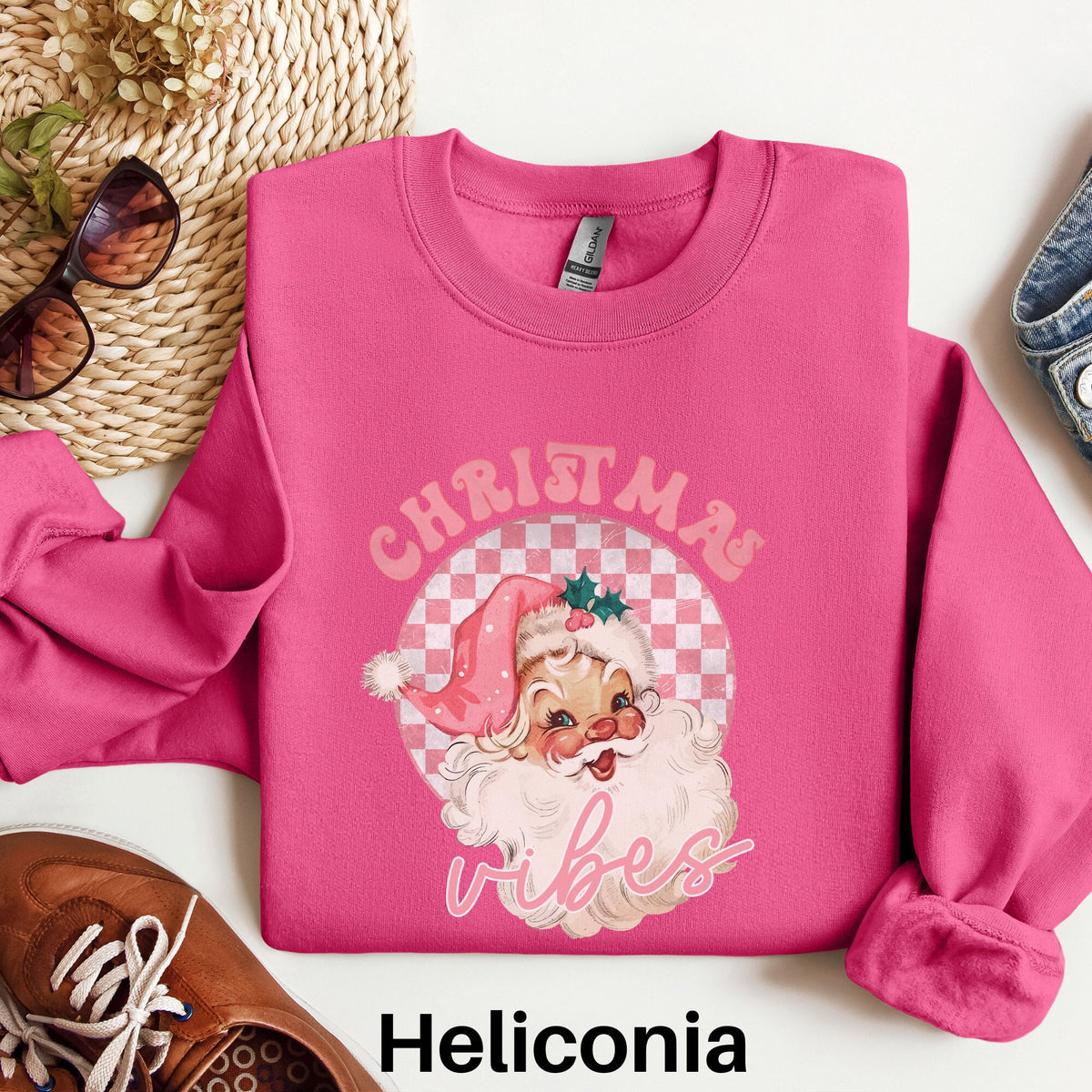 Vintage Santa Christmas Sweatshirt Retro Pink Santa Christmas Shirt Holiday Sweatshirt Crewneck Holiday Sweater Cute Christmas Shirt Sweatshirt – Soft Feel · Trending Graphic Apparel
