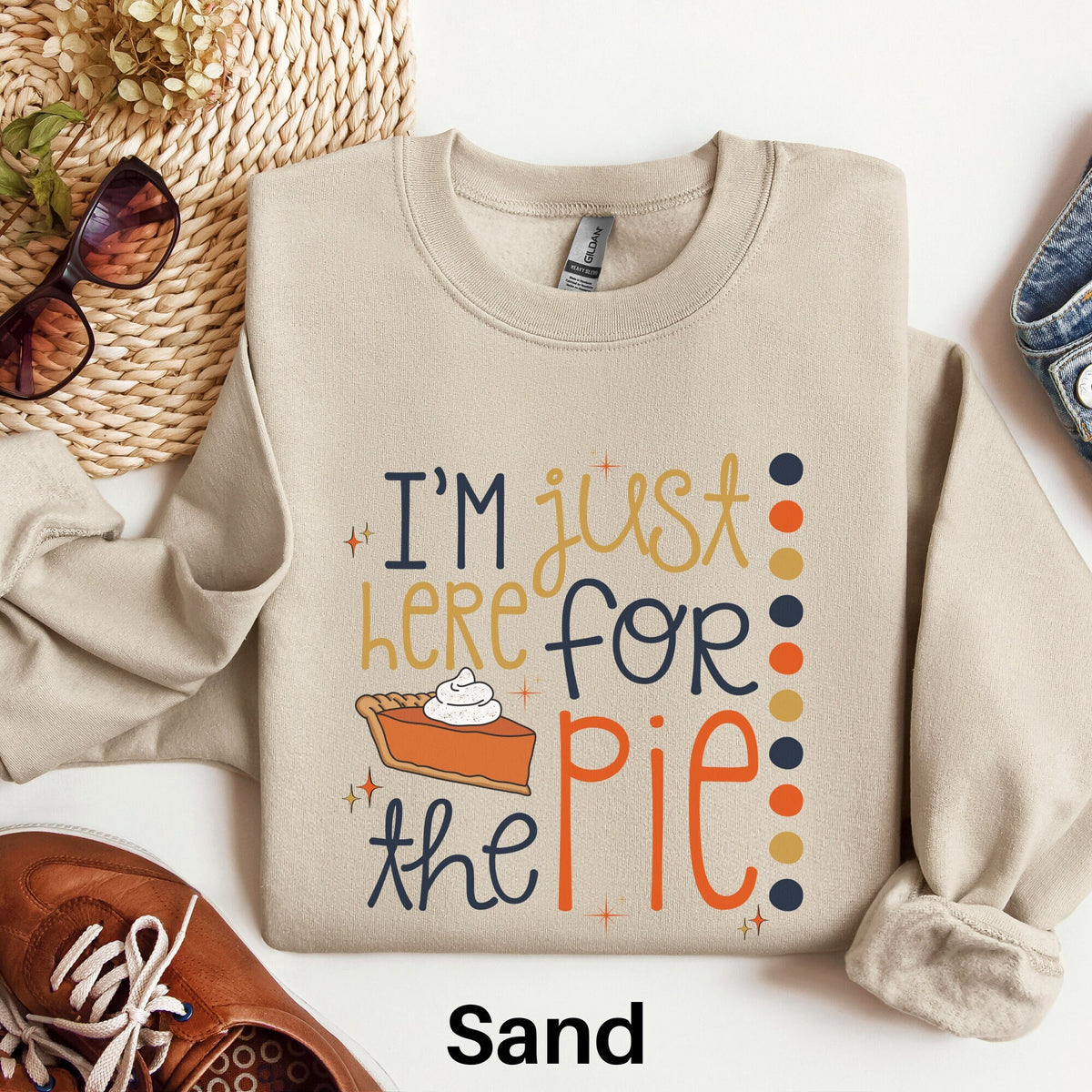 Just Here for the Pie Sweatshirt Pumpkin Pie Sweater Thanksgiving Sweatshirt Cute Fall Shirt Fall Season Sweater Womens Fall Sweatshirt Sweatshirt – Fan Favorite · High-Quality Print
