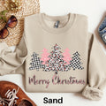 Leopard Christmas Trees Sweatshirt Plaid Christmas Season Sweater Pink Holiday Sweatshirt Crewneck Holiday Sweatshirt Cute Christmas Shirt Sweatshirt – Aesthetic Look · Top Pick For Any Outfit