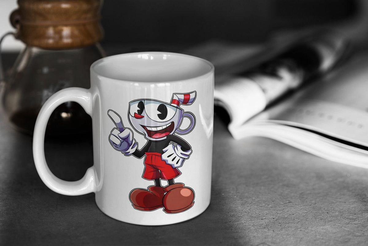 Cuphead Cute Cuphead 11oz White Glossy Mug Perfect Gift for Gamers and Cuphead Fans Graphic Tee – Warm & Stylish · Trending Graphic Apparel