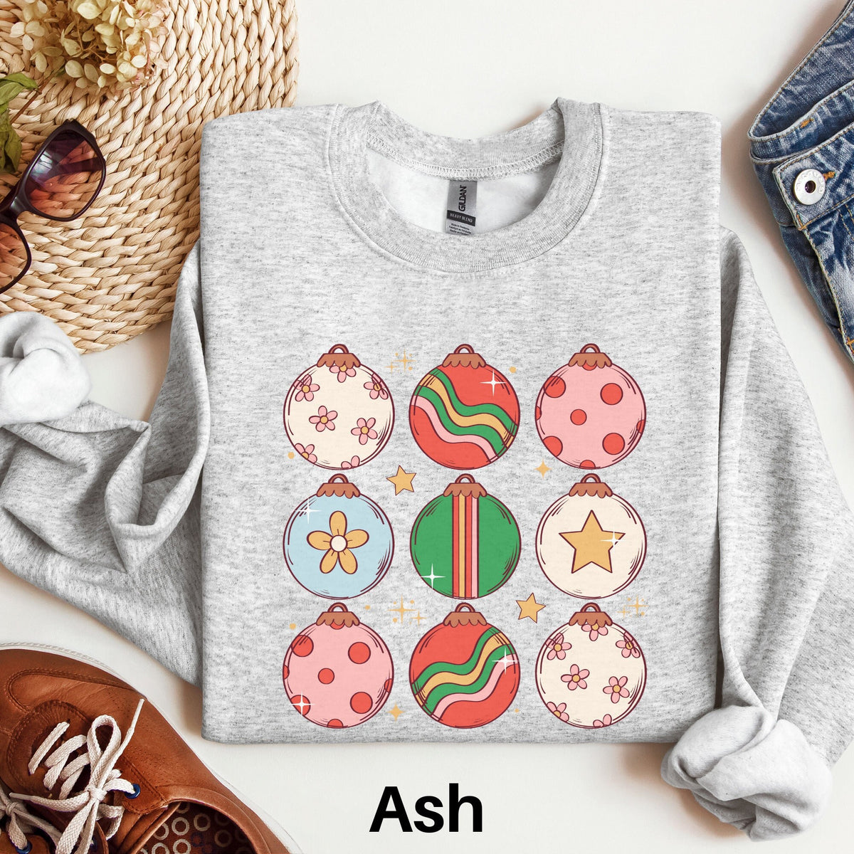 Christmas Ornaments Sweatshirt Christmas Season Sweater Holiday Sweatshirt Crewneck Holiday Sweatshirt Cute Christmas Shirt Sweatshirt – Everyday Comfort · Must-Have Style