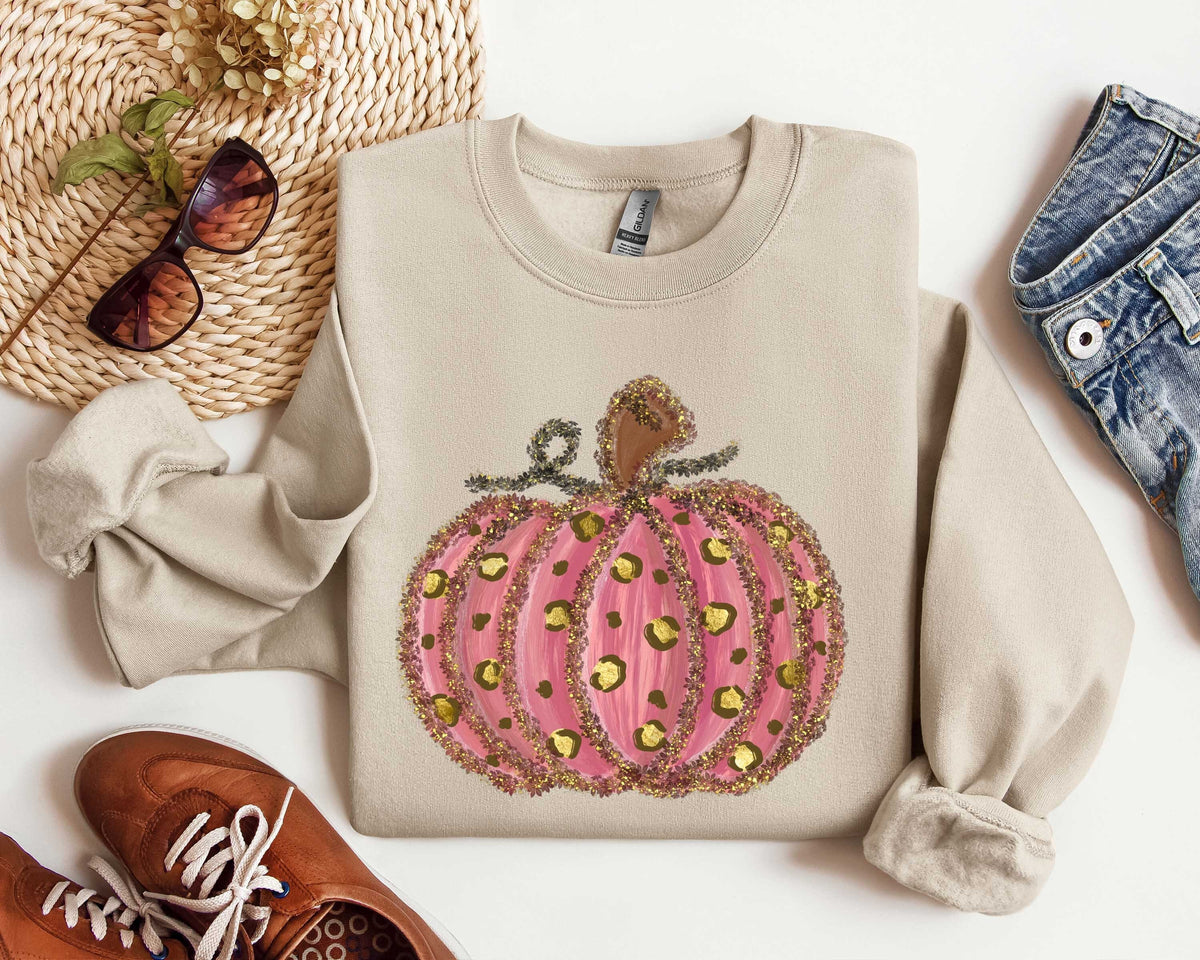 In October We Wear Pink SweatshirtPink Pumpkin TShirtBreast Cancer TeeGift For HalloweenPumpkin Lover TeePumpkins Halloween Shirt Sweatshirt – Easygoing Wear · Trending Graphic Apparel
