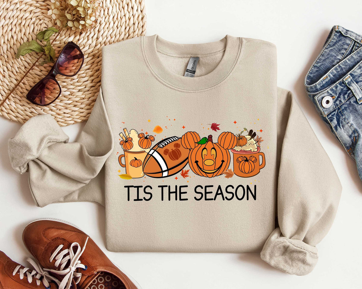 Tis The Season Fall Sweatshirt Football Season Sweatshirts Fall Sweatshirts and Hoodies Fall Pumpkin Crewneck Autumn Crewnecks Hoodie – Easygoing Wear · Top Pick For Any Outfit