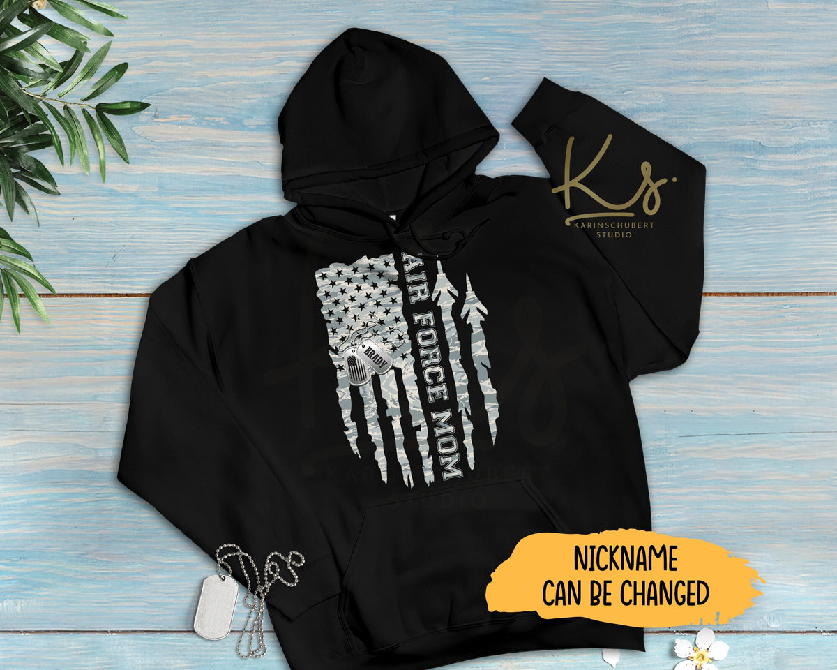 Air Force Mom Flag Hoodies Custom US Air Force Family Hoodies Custom Air Force Hoodies Air Force Family Hoodies US Air Force Military Hoodie – Warm & Stylish · High-Quality Print