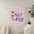 Funny Book Lover Wall Pennant for Cat Mom Who Loves Books Nobody Likes Books and Cats More Than I Do Silly Bookworm Wall Decor Cat Lover Graphic Tee – Soft Feel · Great Gift For Fans