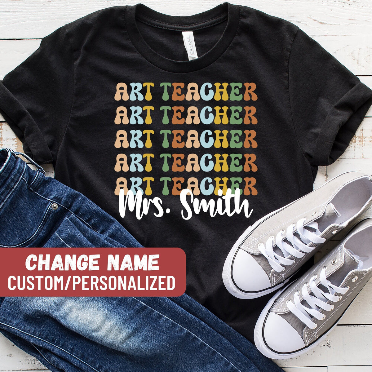 Custom Art Teacher Shirt Art Teacher Tshirt Personalized Teacher Tee Gift For Women Art Teacher Art Outfits Art Teacher TShirt Graphic Tee – Aesthetic Look · Must-Have Style