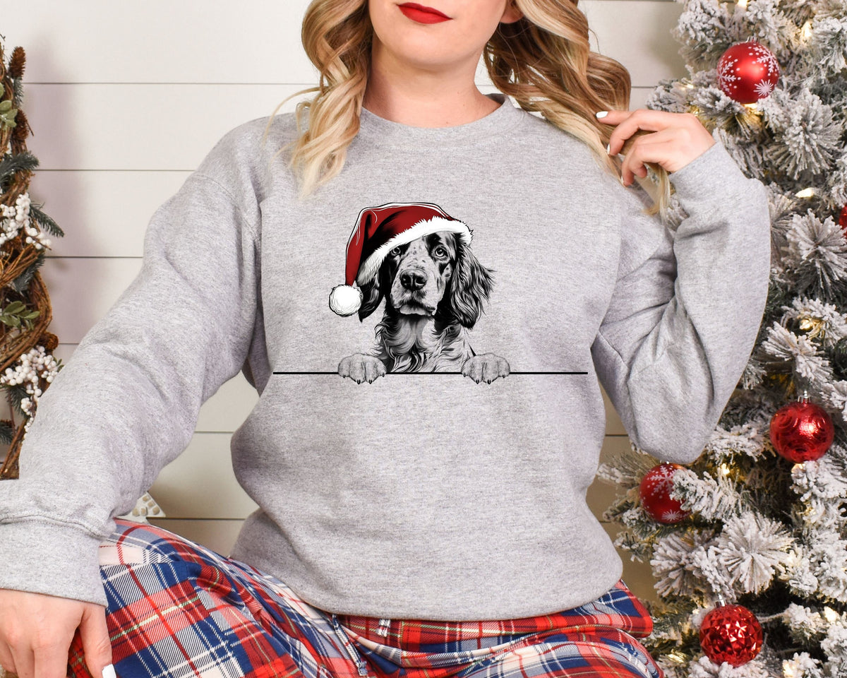 Xmas Sweatshirt English Setter Dog Christmas Sweater Xmas Jumper Day Santa Hat For Men Women Kids Sweatshirt – Easygoing Wear · Great Gift For Fans
