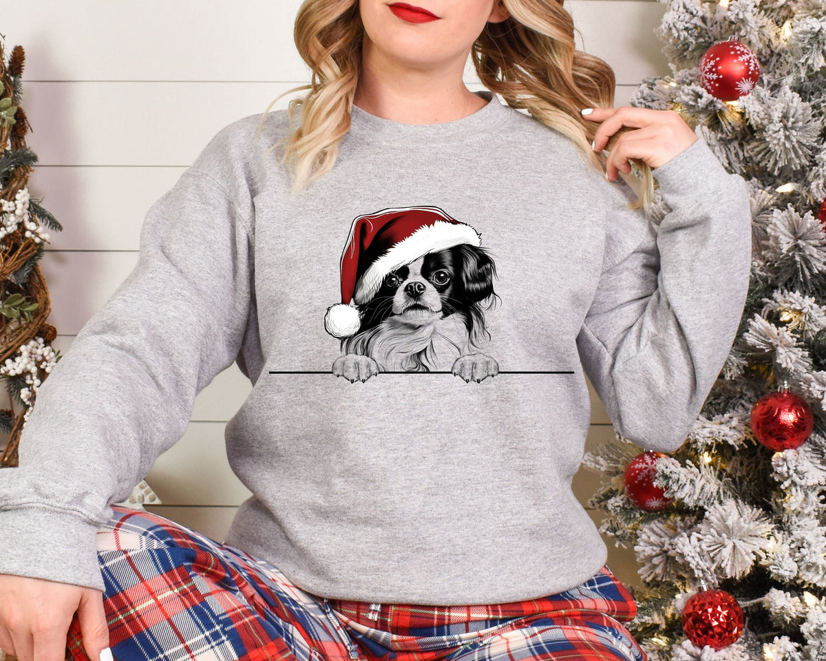 Xmas Sweatshirt Japanese Chin Dog Christmas Sweater Xmas Jumper Day Santa Hat For Men Women Kids Sweatshirt – Fan Favorite · Must-Have Style