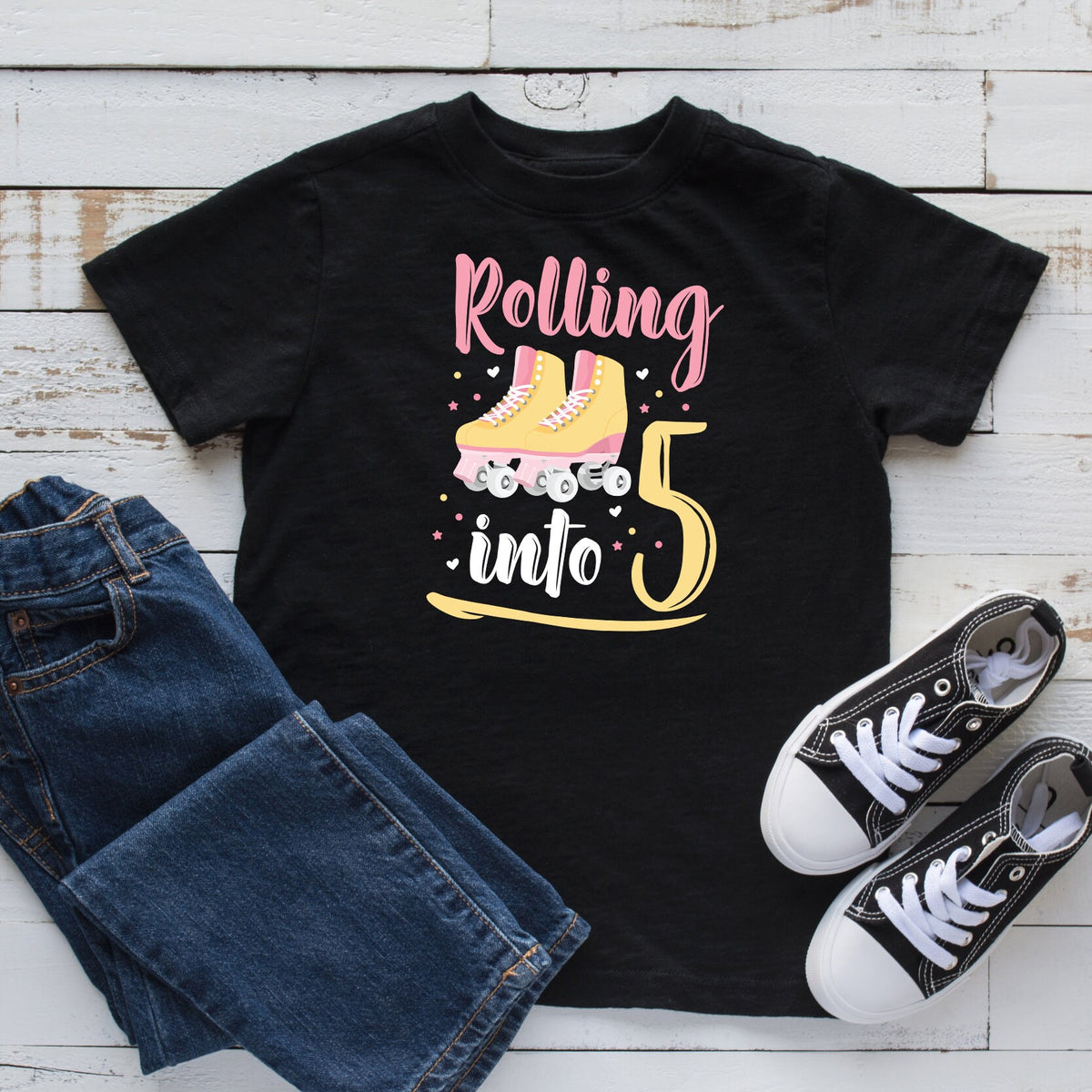 Roller Skating 5th Birthday TShirt Hoodie Womens Tees Kids Shirt Toddler Tee Long Sleeve Tank Top Sweatshirt Customized Birthday Hoodie – Bold Style · Perfect For Daily Wear