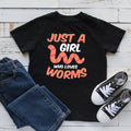 Girl Who Loves Worms Kids TShirt Toddler Shirt Kids Hoodie Worm Lover Nature Enthusiast Hoodie – Aesthetic Look · Perfect For Daily Wear