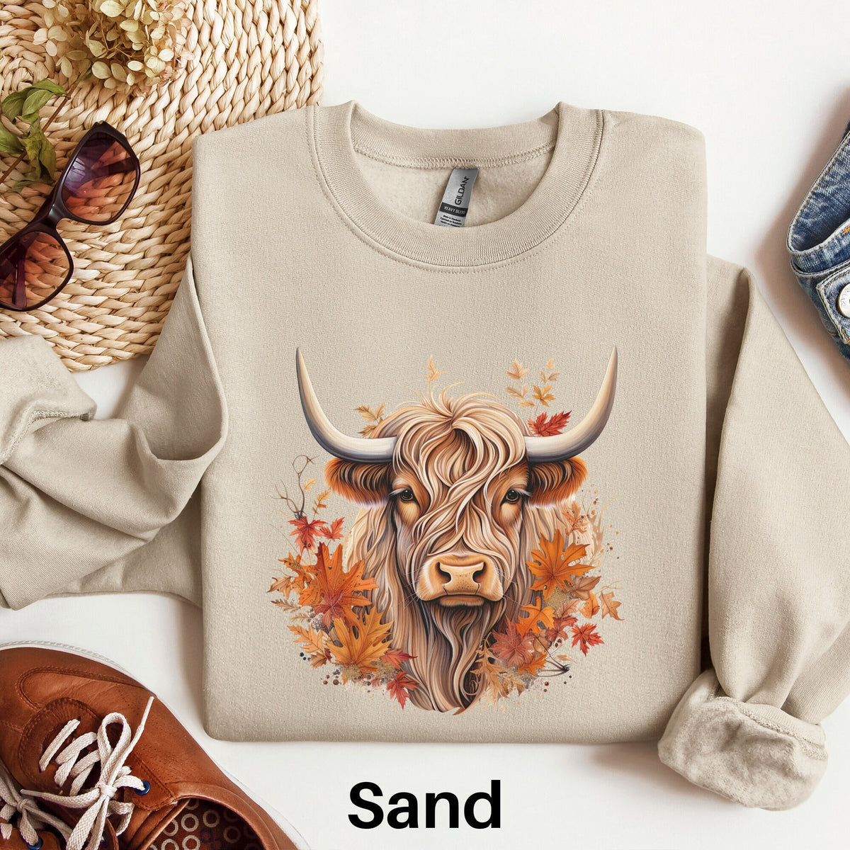 Highland Cow Sweater Fall Cow Sweatshirt Farm Animal Autumn Shirt Holiday Sweatshirt Crewneck Sweatshirt Cute Cow Shirt Cow Gift Sweatshirt – Premium Graphic · Must-Have Style