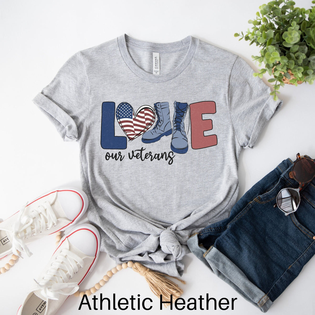 Love Our Veterans Shirt 4th of July Tshirt Patriotic Shirt Independence Day Tee America Shirt Veteran Shirt Military Wife Shirt Graphic Tee – Bold Style · High-Quality Print