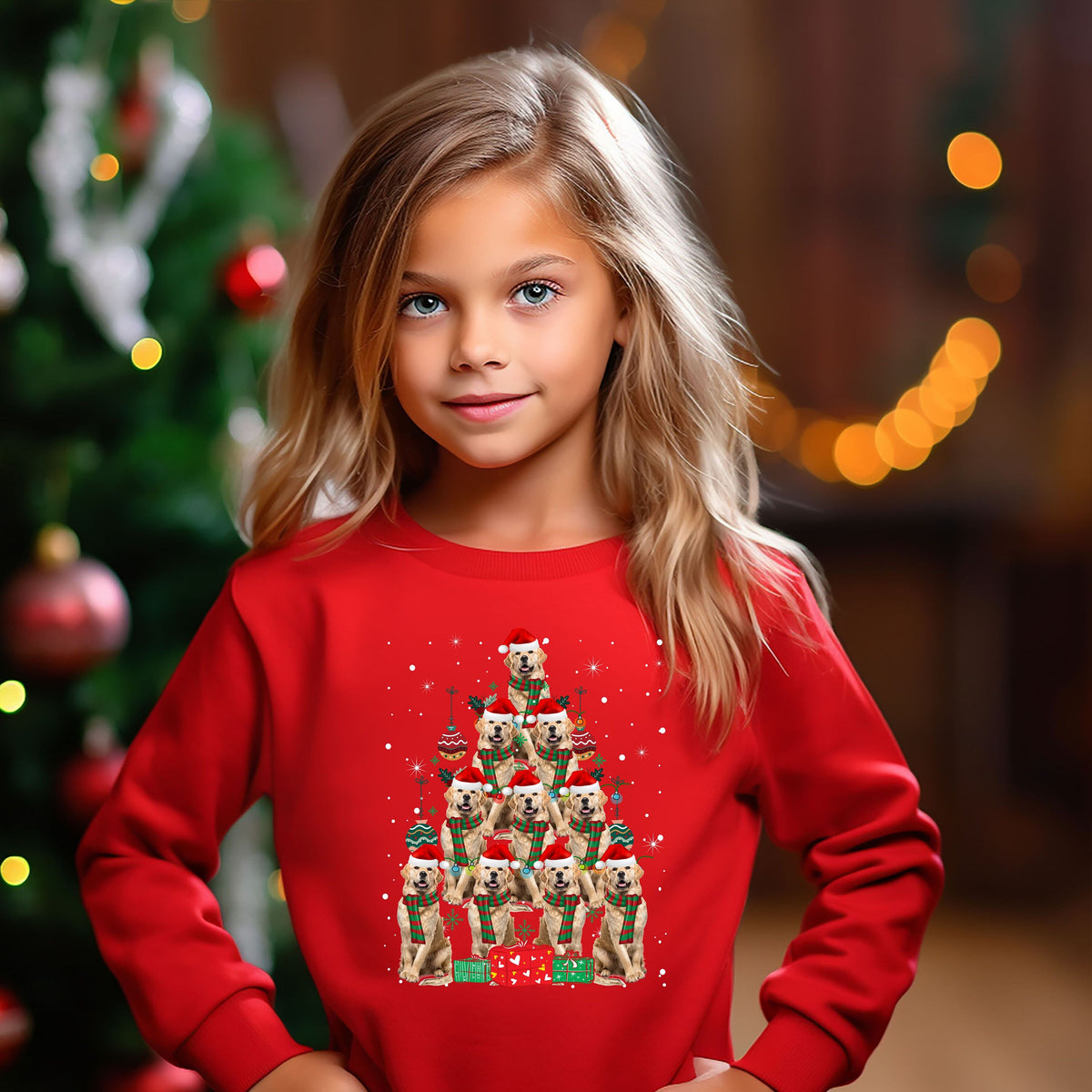 Kids Christmas Jumper German Shepherd Dog Kids Xmas Gift Childrens Xmas Sweater Kids Christmas Sweatshirt Childs Xmas Tree 2 Sweatshirt – Soft Feel · Perfect For Daily Wear