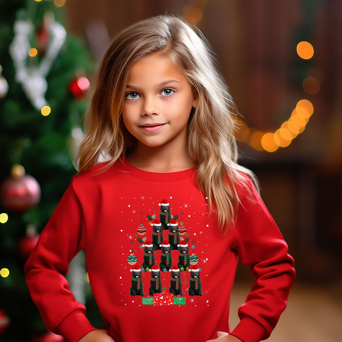 Kids Christmas Jumper Newfoundland Dog Kids Xmas Gift Childrens Xmas Sweater Kids Christmas Sweatshirt Childs Xmas Tree 2 Sweatshirt – Aesthetic Look · High-Quality Print