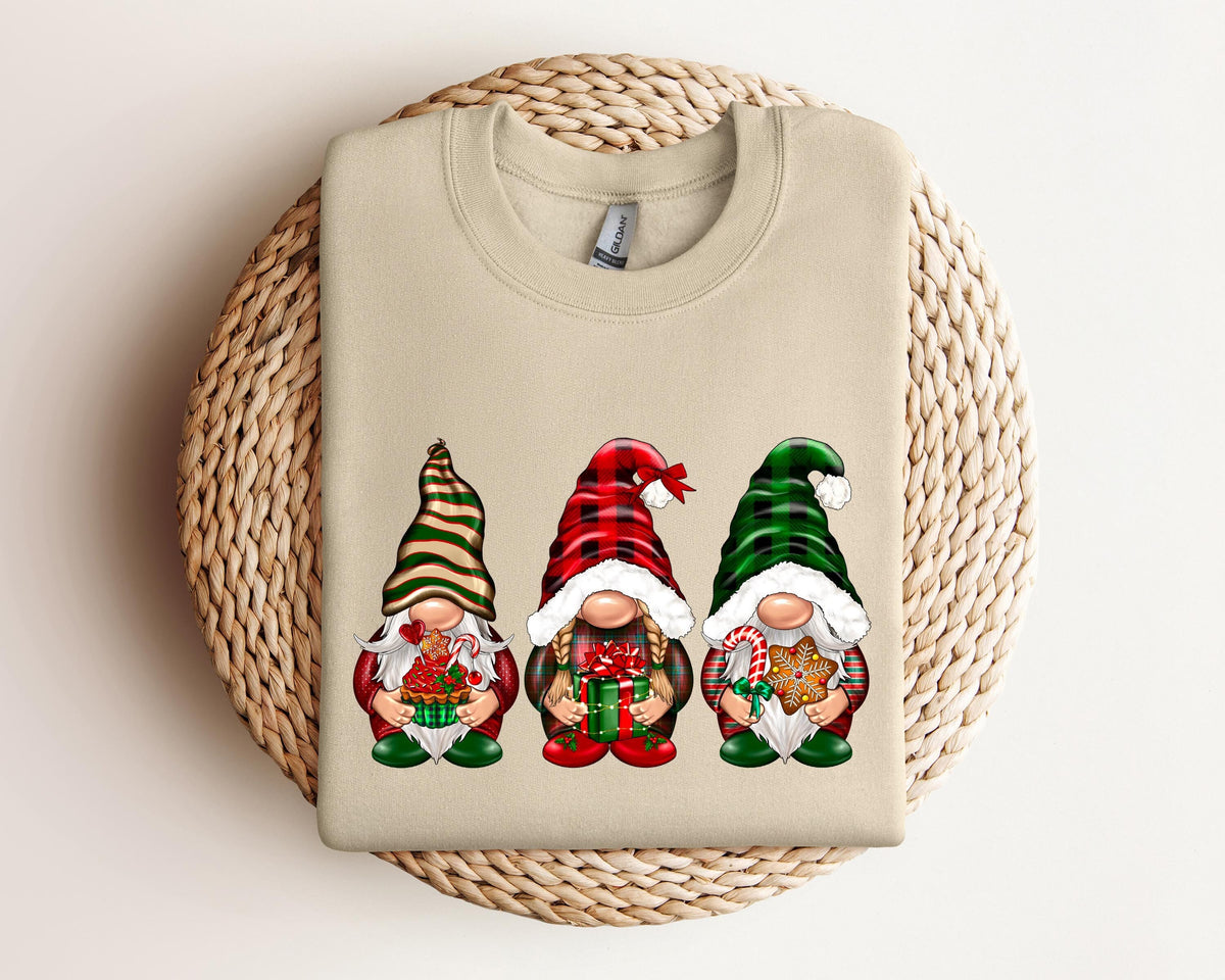 ChristmasGnomes Sweatshirt Merry Christmas Sweatshirt Buffalo Plaid Gnomes Cute Gnomes Sweatshirt Christmas Gift Holiday Sweatshirt Sweatshirt – Warm & Stylish · Great Gift For Fans