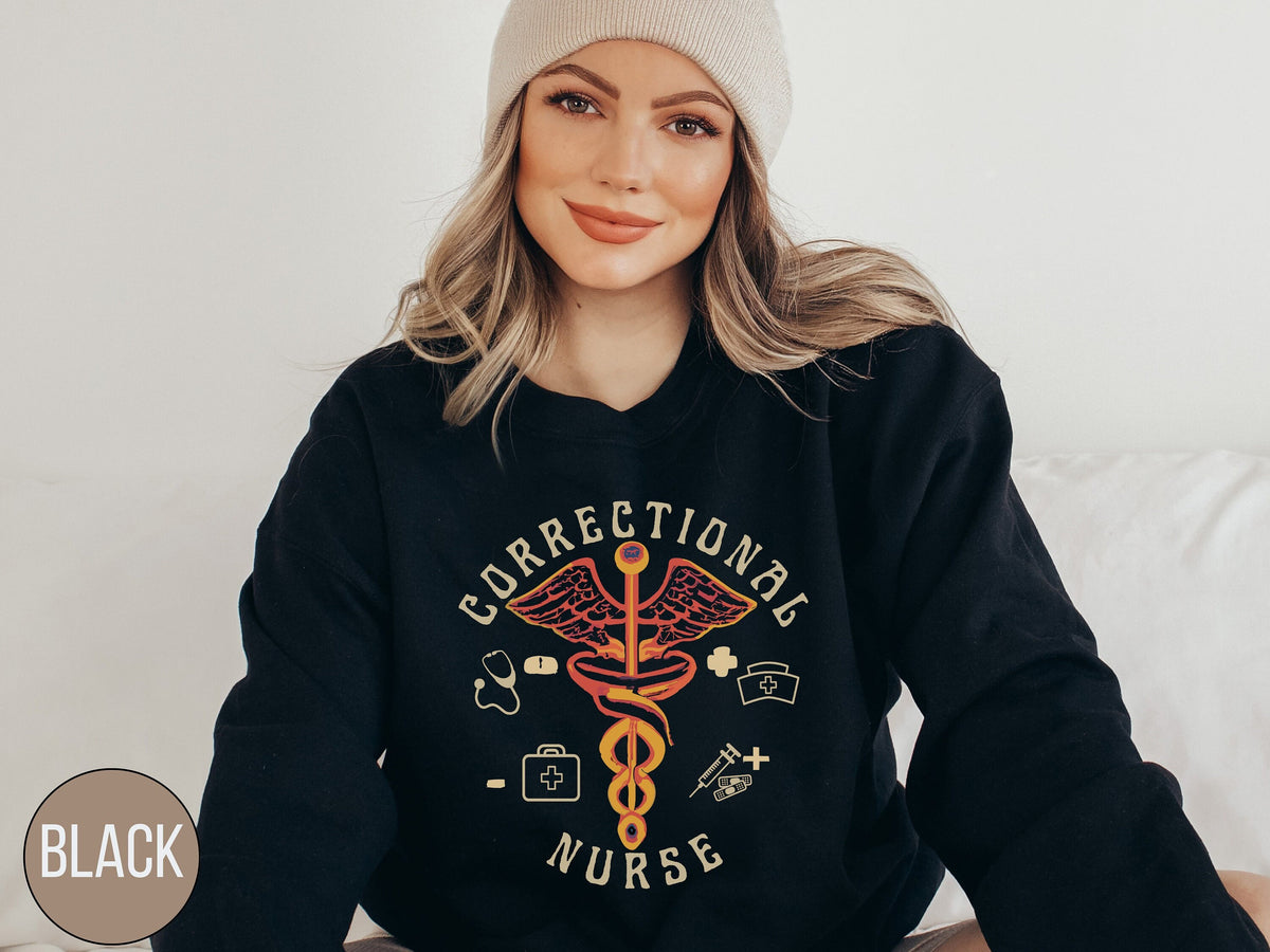 Correctional Nurse sweatshirt corrections nurse shirt gift for correctional nurse corrections nurse sweatshirt Correctional Nurse gift Sweatshirt – Bold Style · High-Quality Print